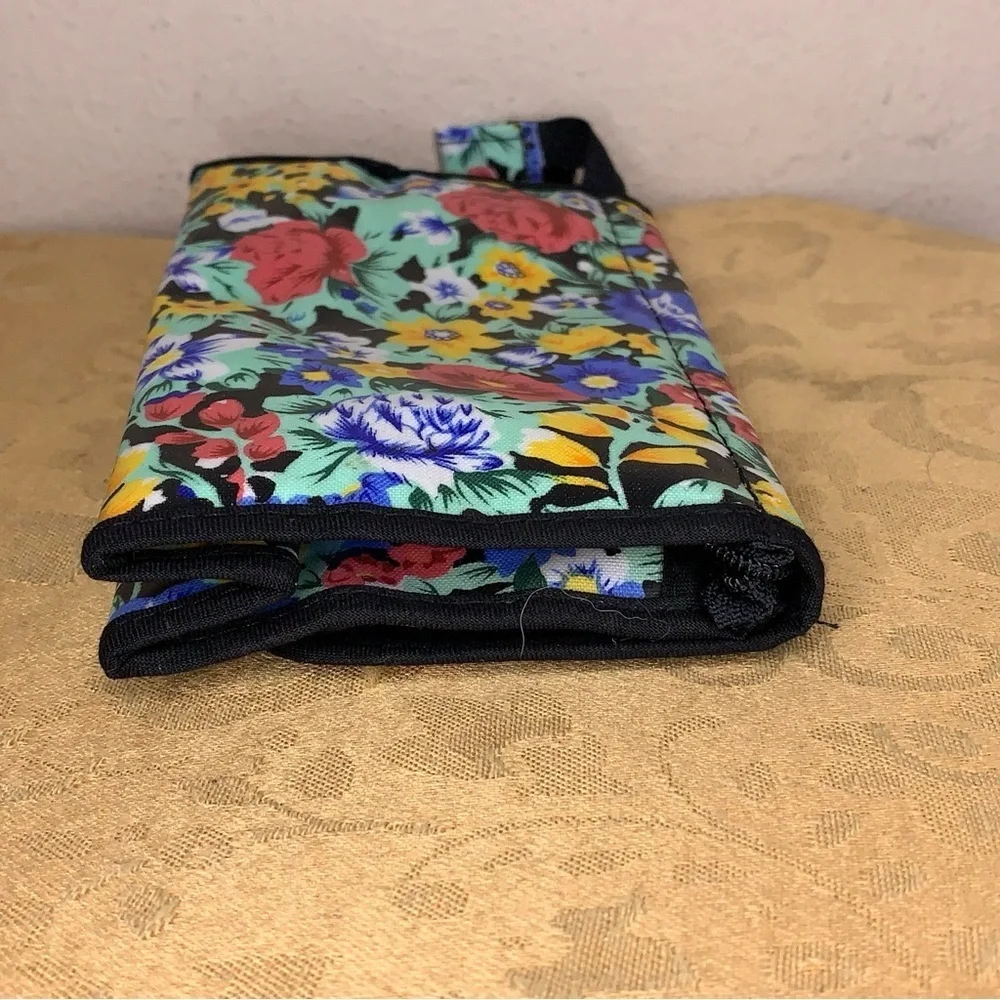 Cosmetic Bag And Lipstick Case Set Of 2 Gift Makeup Colorful Floral Blue Yellow